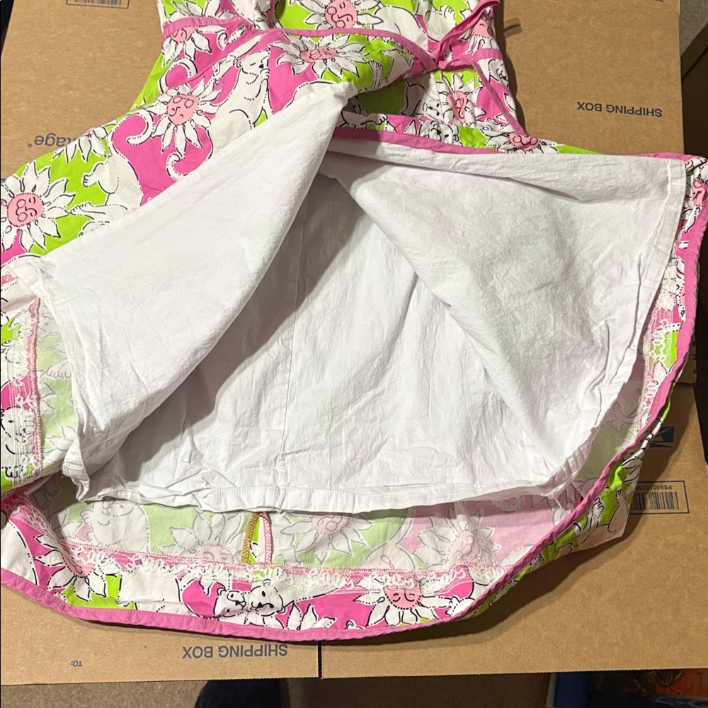 Lilly Pulitzer vintage 90s white label size 2 strapless mini dress french fried - Picture 5 of 12
